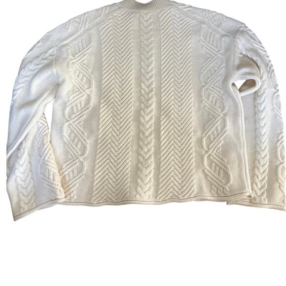 Theory Cream Wool Cashmere Cable Knit Crop Sweater Size P - Picture 5 of 5